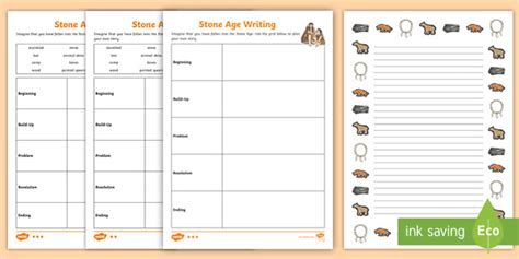 stone age writing differentiated planning templates  support