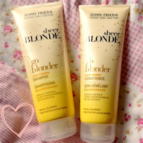 la petite beaute john frieda sheer blonde  blonder lightening shampoo conditioner review