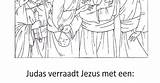 Judas Verraadt Kleurplaat Jezus Kus sketch template