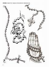 Tattoo Flash Tattoos Rosary Outline Bead Drawings Cross Vk Stencil Rose Choose Board Coloring Pages Hand sketch template