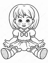 Boneca Doll Colorear Lalka Kolorowanka Munecas Ilustracja Misc Ninas Stockowa sketch template