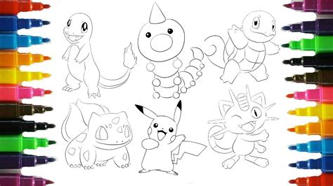 pokemon coloring pages pikachu  friends coloring book fun youtube
