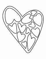 Heart Coloring Pages Drawn Easy Hand sketch template