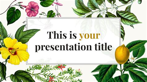 amazing botanical  powerpoint template google  theme