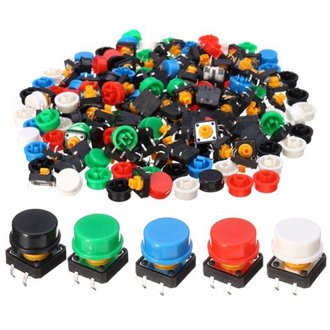 100pcs Plastic Tactile Switch Pcb Tact Push Button Momentary Switch 4