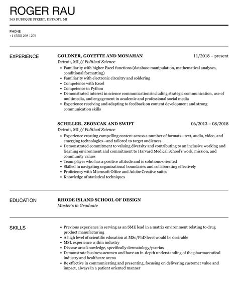 political resume template