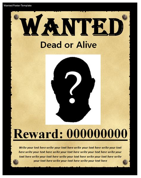 wanted poster templates  psd  pages indesign