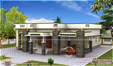 single floor house flat roof kerala home design  floor plans  dream houses