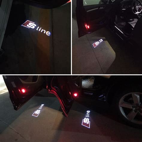 2 X Led Car Door Welcome Light Laser Projector Sline Logo For Audi A1