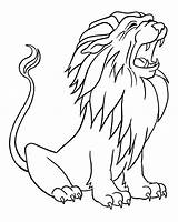 Lion Roaring Coloring Game Print Pages sketch template