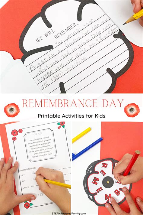 remembrance day activities  kids including printables crafts