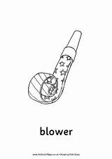 Blower Party Coloring Colouring Pages Blowers Outline Simple Birthday Hats Print Hat Years Activityvillage Year Streamers Happy Color Village Activity sketch template