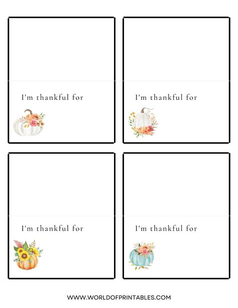 thanksgiving place cards  printables  customize print