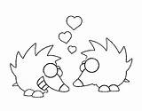 Hedgehogs Coloring Coloringcrew Valentines sketch template