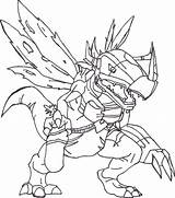 Metalgreymon Digimon sketch template
