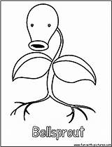 Pokemon Coloring Bellsprout Grass Pages Printable Colouring Fun Kids sketch template