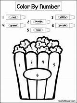 Popcorn Number Color Coloring Activities Worksheet Numbers Worksheets Activity Pages Time Colored Pop Laminated Single Kids Ebay Loading sketch template