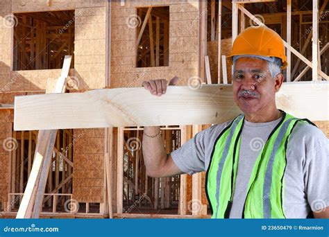 senior construction foreman stock image image  hispanic house