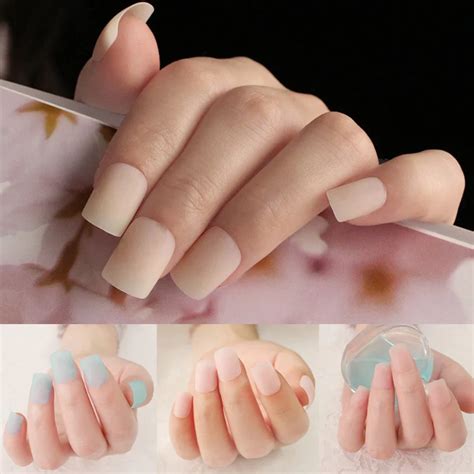 pcs frosted matte nep nagels tips effen kleur diy manicure bruid valse nagels fmnepnagels