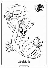 Pony Applejack Colorear Coloringoo Sirenas Wonder Spike sketch template