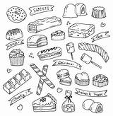 Doodle Sweets Premium Vector Set sketch template