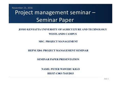 project management seminar paper