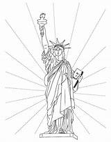 Statue Liberty Coloring Pages York Printable Building Kids Drawing Template Torch Empire State Sheet City Print Skyline States Cliparts Getcolorings sketch template