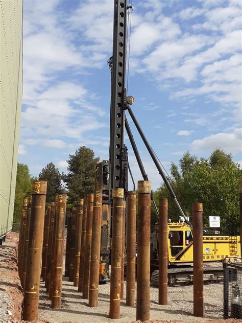 steel tubular piles  expansion  coalville brick factory aarsleff