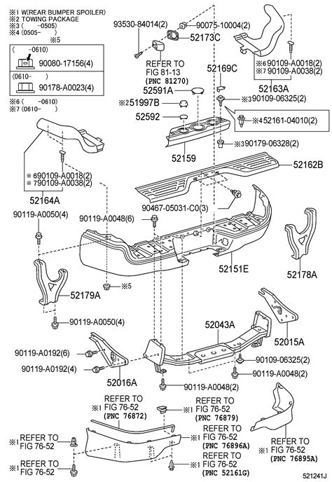 toyota tacoma rear bumper parts diagram