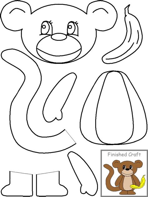 templates monkey crafts zoo crafts chinese  year crafts