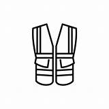 Vest Icon Outline Safety Pocket Vector Vecteezy sketch template