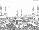 Mewarnai Haram Kakbah Masjidil Kumpulan Sd Ramadan Islami Paud Islamische Eid sketch template