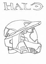 Coloring Helmet Pages Halo Getcolorings Chief Master sketch template