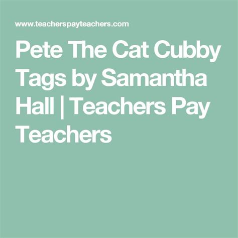pete  cat cubby tags  samantha hall teachers pay teachers