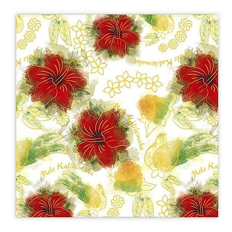 hawaiian continuous holiday gift wrap paper  rolls hibiscus kalikimaka