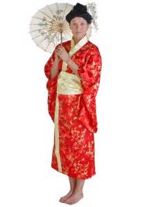 Womens Red Japanese Kimono Dress Adult Japanese Kimono