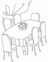 Dining Table Coloring Room Clipart Pages Kitchen Drawing Dinner Furniture Living Clip Cliparts Color Getdrawings Printable Kids Library Set Getcolorings sketch template