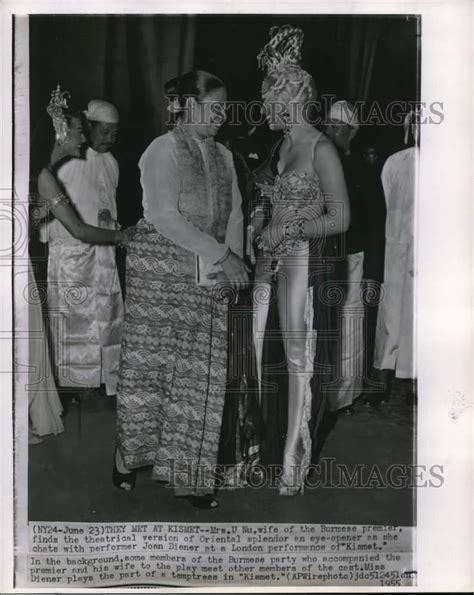 1955 press photo mrs u nu and joan diener at kismet performance in