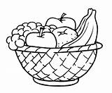 Basket Clipart Simple Platter Fruit Webstockreview Coloring sketch template