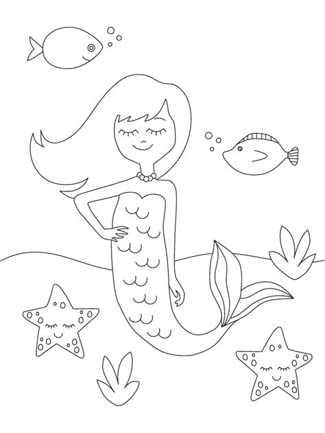printable mermaid coloring pages coloringpages