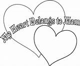 Coloring Mom Pages Mother Heart Happy Mothers Belong Hearts Drawings Valentines Drawing Disney Clipart Dad Cute Library Comments sketch template