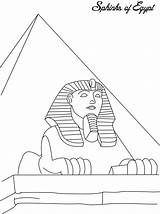 Egypt Coloring Sphinks Pages Landmarks Around Collection sketch template