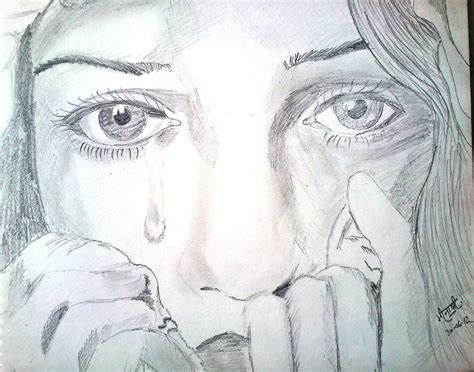 pencil sketch  crying eyes desipainterscom