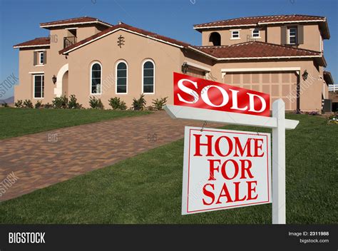 sold home sale sign image photo  trial bigstock