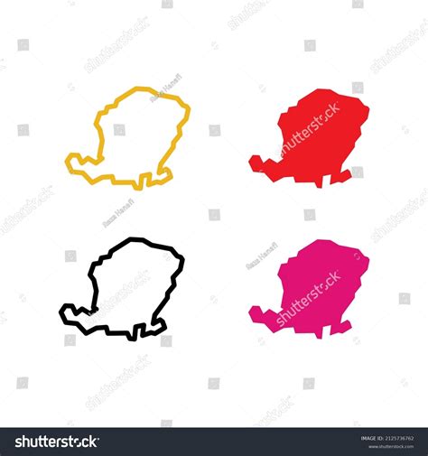 lombok island silhouette map icons stock vector royalty