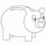 Coloring Piggy Bank Pig Pages Printable Box Drawing Savings sketch template