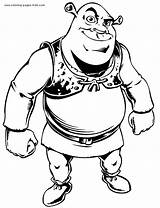 Shrek Coloring Pages Cartoon Printable Color Character Sheets Kids Book Found Characters sketch template