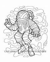 Spaceman Drawn sketch template