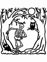 Skeleton Halloween Coloring Printable Primarygames Pdf sketch template