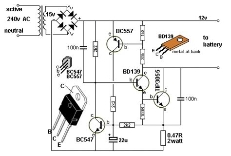 electronic circuit diagram  trickle charger